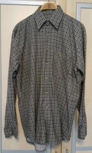 Leeds Herrenhemd ,KW 39/40 (L), langarm, grau braun kariert - Bild 1 von 3