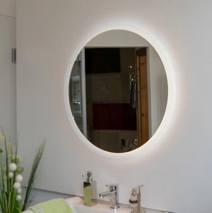 BADSPIEGEL RUND LED BELEUCHTUNG TOUCH SCHALTER OPTIONAL RUNDER WANDSPIEGEL SUN - Bild 1 von 4