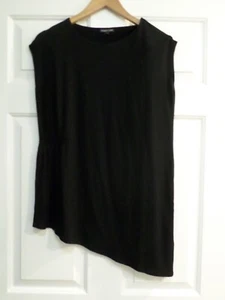 Eileen Fisher schwarze oversize asymmetrische ärmellose Tunika Gr. XXS - Bild 1 von 5