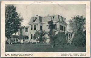 BUCKS CO. PA ARNOLD BROS. ROSE LAWN FOREST GROVE ANTIQUE POSTCARD #129 - Picture 1 of 2