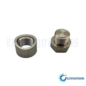 O2 Oxygen Sensor Weld On / Weld In Bung Plug & Nut Cap Kit M18 x 1.5 - Picture 1 of 9