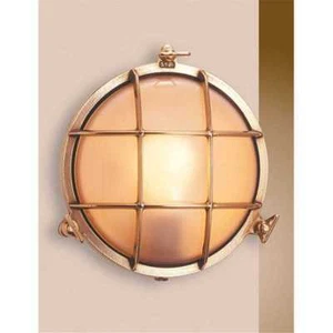 Applique in ottone lucido a Tartaruga 19,3 cm linea nautica ideale per esterni - Foto 1 di 2