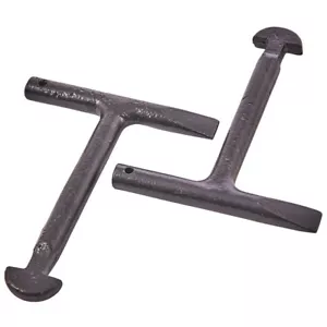 2 Piece Heavy Duty T Handle Manhole Cover Key Set Drain Lid Lifting Tools Repair - Picture 1 of 3