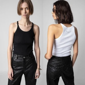 NEW Women French Zadig&Voltaire Cotton Elastic Fabric Wing Vest T-Shirt S M L - Picture 1 of 22