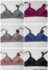 Wireless Lightly Line Padded No-Wire 3 Hooks T- Shirt Bra. NWT. Sz 36B To 42C. - Picture 1 of 82
