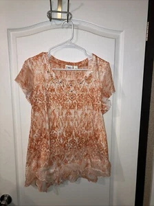 Blusa grande Cato naranja blanca tie dye - Imagen 1 de 9
