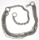 Steve Madden Chain Adjustable Metal Silvertone Belt Rhinestones Vintage