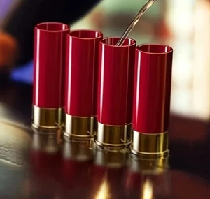 Western Style Shotgun Shell Shot Glasses Set Of 4 - Picture 1 of 5