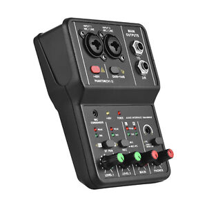 Professional 2-Channel USB Audio Interface Sound Card +48V Phantom Power C6Q0