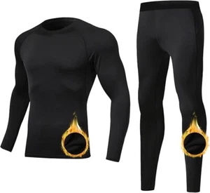 Thermal Underwear Mens, Fleece Lined Base Layer Set, Size: XL - Picture 1 of 7