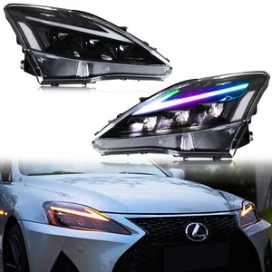 LED RGB Headlights for Lexus IS250 IS350 ISF 2006-2012 Animation Front Lamps - Picture 1 of 5
