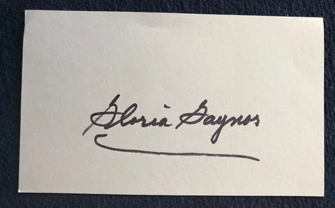 Gloria Gaynor Autographed Signed  3 X 5 Index Card Cover