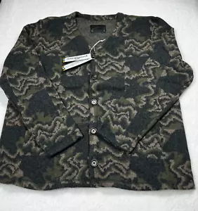 Smartwool Jiberish Hudson Trail Mens Sweater Cardigan Charcoal Heather Camo XL - Picture 1 of 15