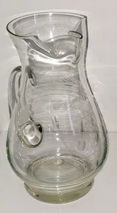 Vtg Princess House Pitcher Ice Lip Heritage Floral Etched 10" - Picture 1 of 5