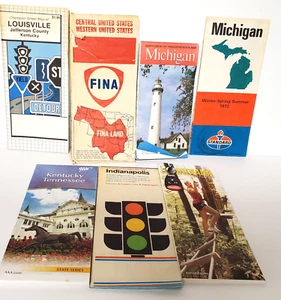 Straßenkarten Gas & Bundesstaat FINA Michigan Kentucky einige alt einige neu - Bild 1 von 5