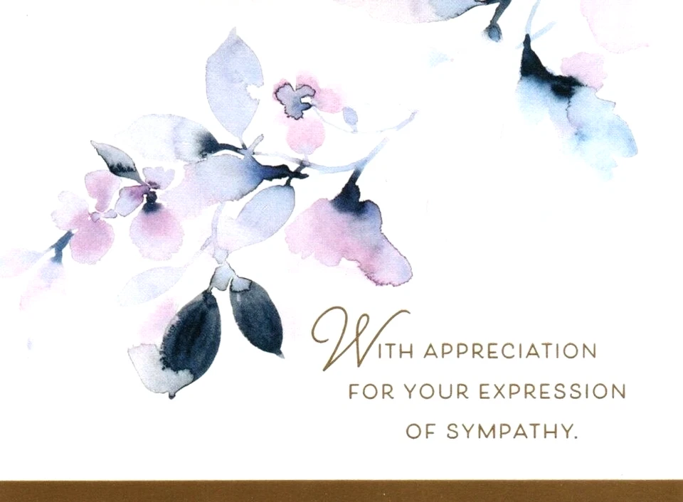 Purple Watercolor Thank You Expression of Sympathy Hallmark Note Cards Set of 10 - Image 1 of 2