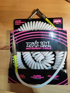 Ernie Ball 6045 Ultraflex 30' gewendeltes gerades/winkliges Instrumentenkabel, weiß - Bild 1 von 6