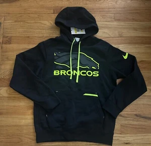NEW Nike NFL Denver Broncos Hoodie Sweatshirt Mens Size Small Black - Imagen 1 de 4