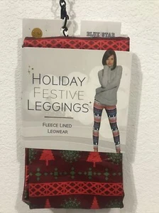 LEGGINGS FESTIVOS HOIDAY ROPA PARA PIERNAS FORRADA DE LANA S/M ROJO (11-TW-348) - Imagen 1 de 3