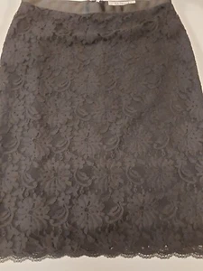 LK Bennett Lola Skirt Women Size UK 8 Black Lace Preppy - Picture 1 of 4