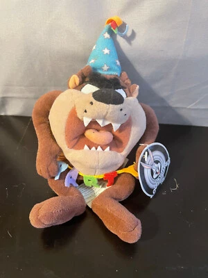 Diablo de Tasmania Warner Bros con pancarta y etiqueta de fiesta (9 pulgadas) Foto 1 de 4