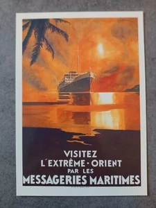 (CP076) Carte affiche Illustrateur Visitez l'Extrême-Orient par les Messageries - Picture 1 of 1