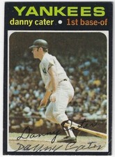 Autographed DANNY CATER New York Yankees 1971 Topps card #358 w/COA