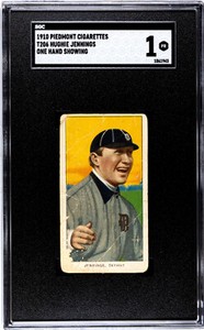 1910 PIEDMONT 350 T206 HUGHIE JENNINGS ONE HAND SHOWING SGC 1 1061943