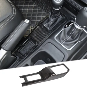 4WD Gear Shift Panel Decor Cover Trim for Jeep Wrangler JL JT 2018+ Carbon Fiber - Picture 1 of 7