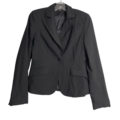 Express черная шерстяная смесь одна кнопка блейзер куртка женщин 4 Careerwear бизнес - Изображение 1 из 4