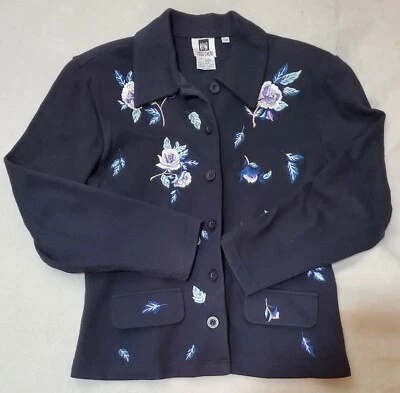 Together Women's Embroidered Black Blazer Jacket Medium - Image 1 of 4