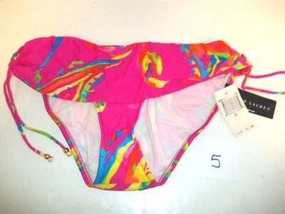 NEW RALPH LAUREN SWIMSUIT bikini bottom pink swim skirt sz medium M - Image 1 of 3