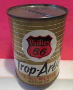 Banco de monedas de colección Phillips 66 Trop-Artic para todo clima lata de metal de motor - Imagen 1 de 3