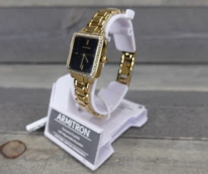 Armitron Women's Genuine Crystal Accented Black Dial Watch - 75/5839BKGP - NEW! - Picture 1 of 8