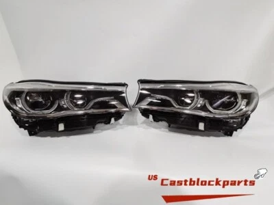 BMW G11 G12 7 Series LED Adaptive Headlights 16 17 18 19 AHL Icon Light Pair OEM - Image 1 of 4