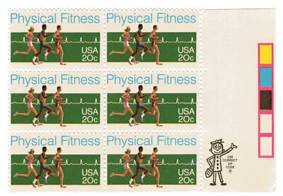 Scott #2043 Physical Exercise (Running) Zip Block of 6 Stamps - MNH - Image 1 of 2