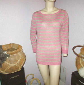 Talbots 100% Linen Knit Sweater Size S Tunic Oversized 3/4 Sleeve Beachy Coastal - Picture 1 of 7