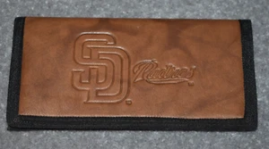 SAN DIEGO PADRES LEATHER/NYLON EMBOSSED CHECKBOOK COVER - Picture 1 of 3