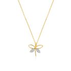 023Ct Fashionable Butterfly Style 18K Diamond Chain Pendant By Senco Gold