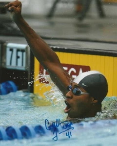 ¡FOTO 8x10 natación firmada por cullen jones estados unidos! Londres 2012 Verano Olimpiadas Oro - Imagen 1 de 1