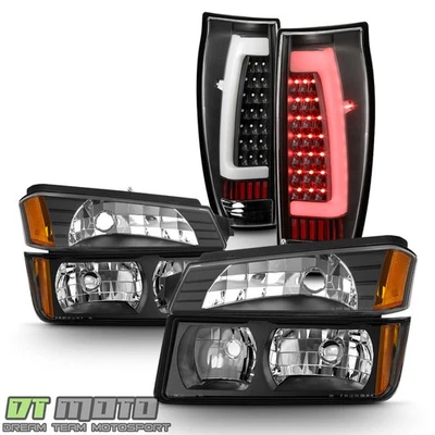 Chevy Avalanche 2002-2006 negro con revestimiento de carrocería faros + luces traseras de tubo LED Foto 1 de 4