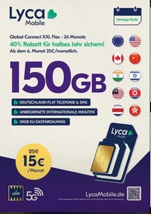 ✅Global Connect XXL 150GB + AllNet Flat DE + EU + USA 👉AKTIONSPREIS ab 15€/mtl - Bild 1 von 1