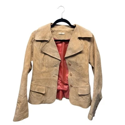 Blazer Wilson's de cuero con botones ligeramente usado para mujer talla M **VER DESCRIPCIÓN** Foto 1 de 4