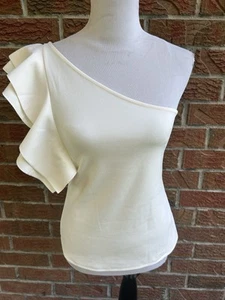 Banana Republic Blouse Top Women Size XS One Shoulder IVORY Ruffle NWT - Picture 1 of 6