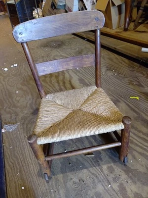 Antiguo Balancín Primitivo Infantil Original Asiento Rush Estado Limpio y Resistente Foto 1 de 4