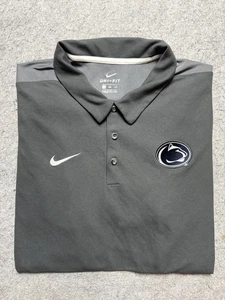 Penn State Nittany Lions Shirt Mens 3XL Gray NCAA Football Dri-FIT Polo Nike - Picture 1 of 11