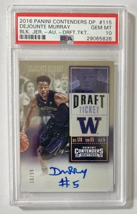 PSA 10 GEM MINT 2016 Contenders DP Dejounte Murray Black Jersey Auto RC 10/99 - Picture 1 of 2