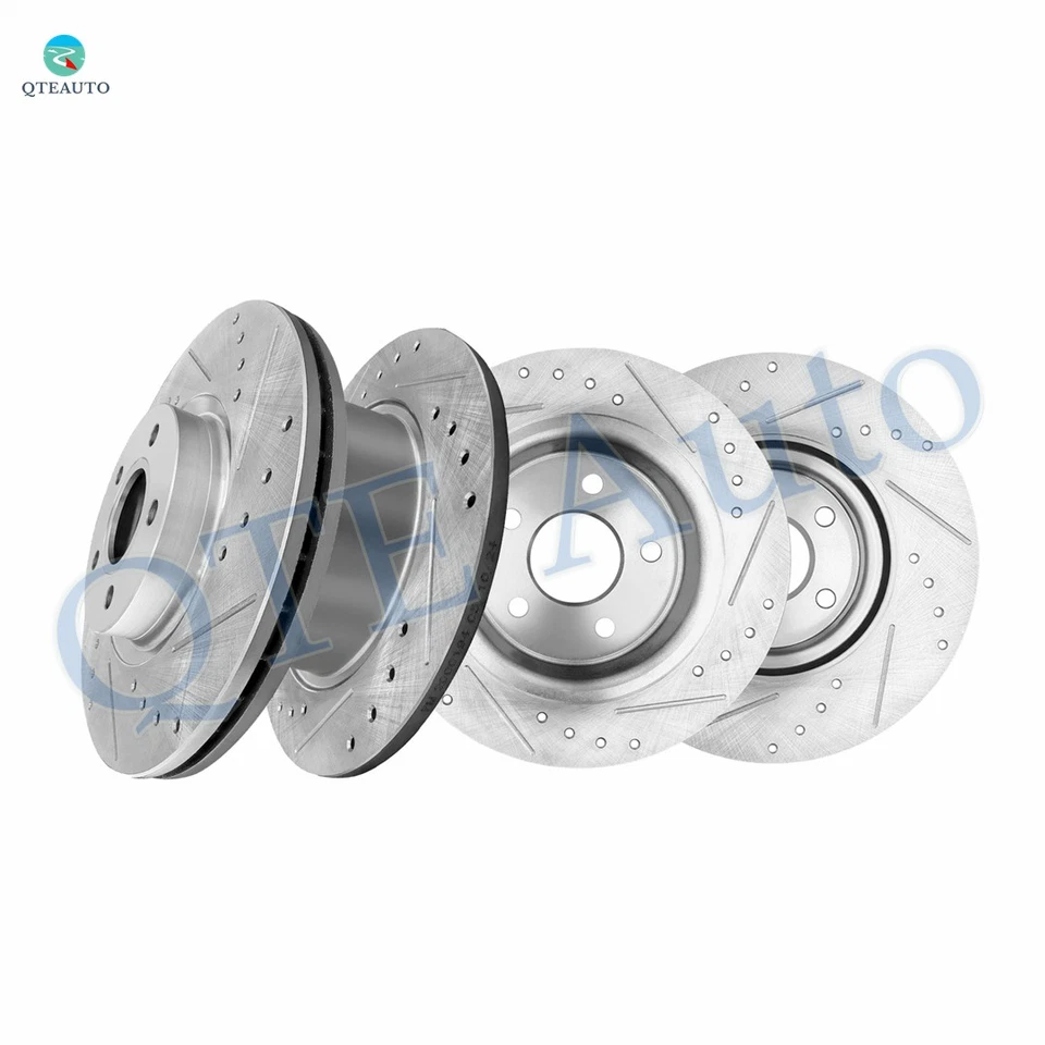 Set of 4 Front-Rear Drilled Slotted Brake Rotors 280mm For 2013-2016 Ford Escape - Image 1 of 4