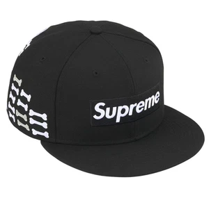 New Supreme Bones Box Logo New Era Black 7 3/8 - Bild 1 von 3