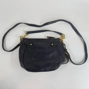 Tommy Hilfiger Umhängetasche Navy Pebbled Leder Gold Logo Schulter 10x8x4 - Bild 1 von 8